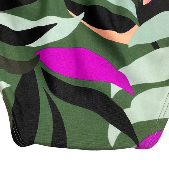 Hula Honey Olive Green Jungle Tropical Print Hipster Bikini Bottom Juniors Small - Picture 11 of 15